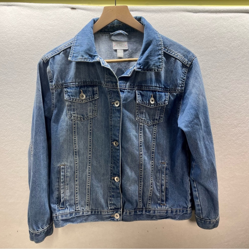 Children’s‎ Place Denim Jean Jacket Girls Youth XL (14) Blue Cute Coat 2926